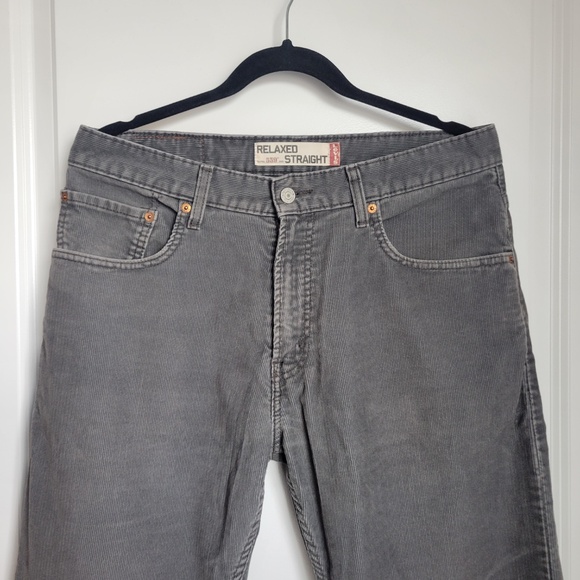 Levi's 559 Men's Relaxed Fit Straight Leg Gray Corduroy Pants - Size 33x32 - Picture 2 of 5